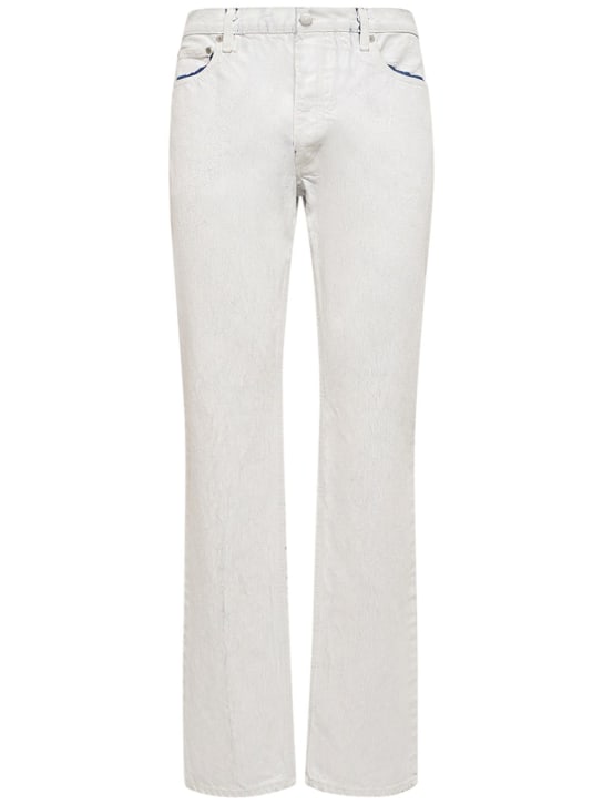 Maison Margiela: Jeans in denim di cotone dipinto - Bianco - men_0 | Luisa Via Roma