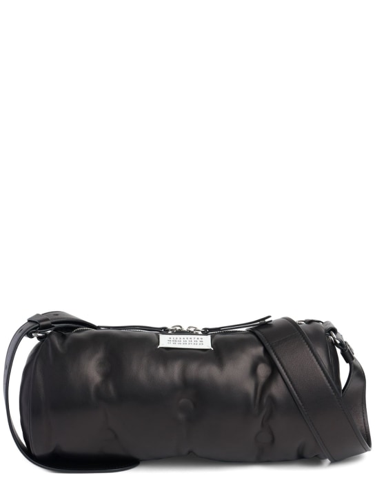 Maison Margiela: Glam Slam Pillow leather shoulder bag - Black - men_0 | Luisa Via Roma