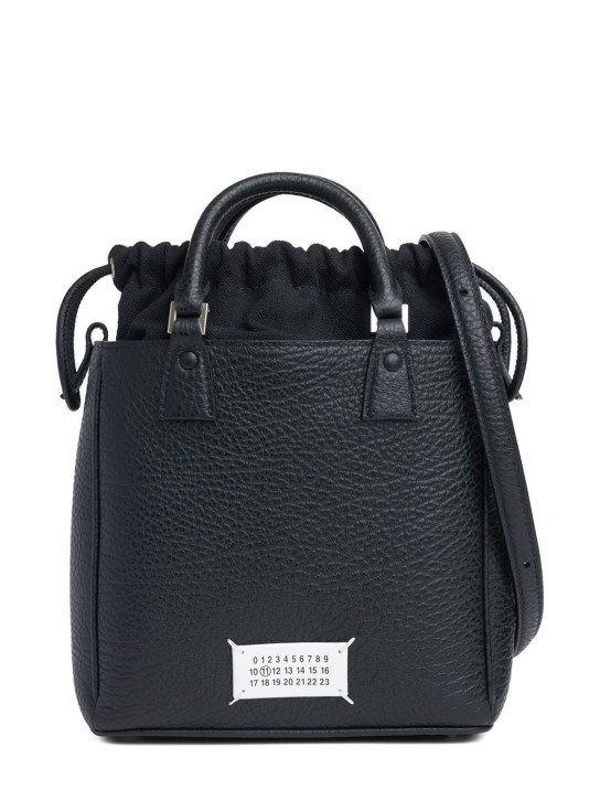 Maison Margiela: 5AC Tote Vertical grained leather bag - Black - women_0 | Luisa Via Roma