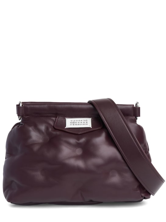 Maison Margiela: Small Glam Slam Classique shoulder bag - Merlot - women_0 | Luisa Via Roma