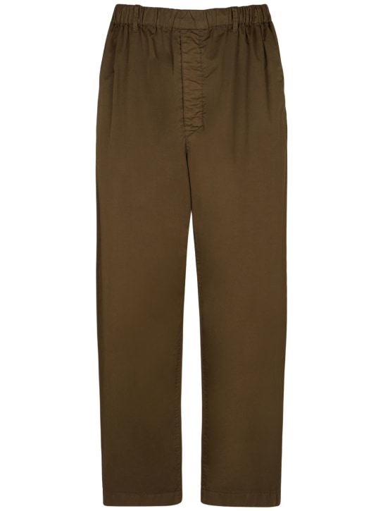 Lemaire: Pantaloni loose fit in cotone stretch - Tabacco - men_0 | Luisa Via Roma