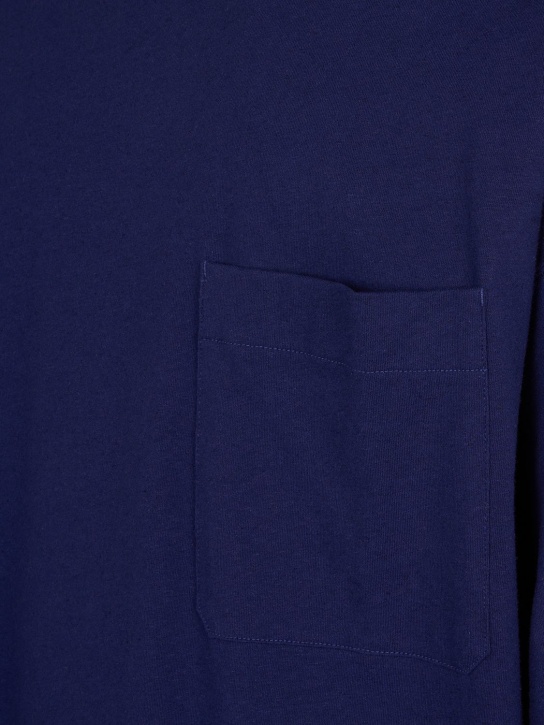 Lemaire: T-shirt boxy fit in cotone e lino - Viola - men_1 | Luisa Via Roma