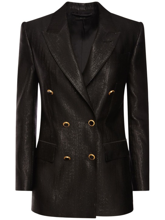 Tom Ford: Lurex wool blend jacket - Black - women_0 | Luisa Via Roma