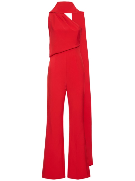 Roland Mouret: Asymmetric crepe jumpsuit - Red - women_0 | Luisa Via Roma