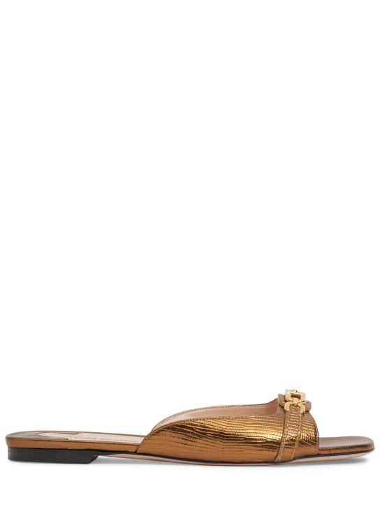 Tom Ford: 10mm hohe Stiefel mit Echsendruck „Whitney“ - Bronze - women_0 | Luisa Via Roma