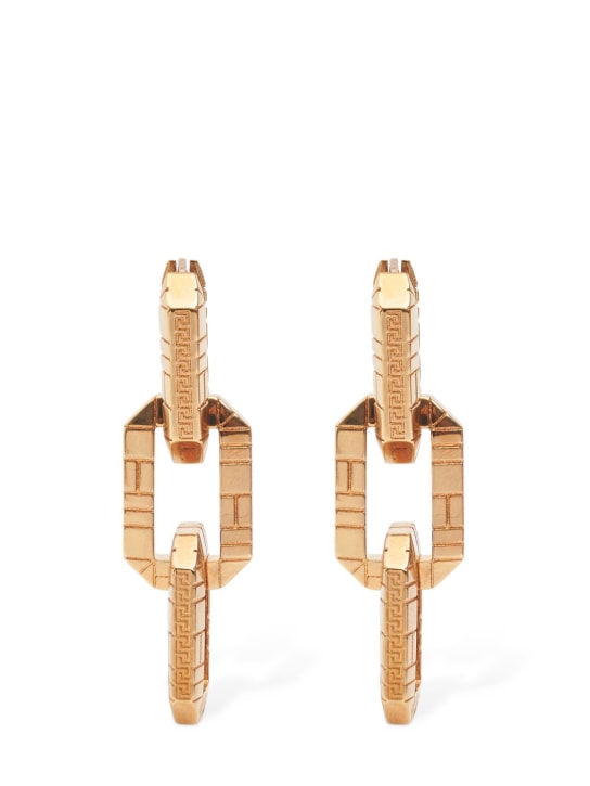 Versace: Chain pendant earrings - Gold - women_0 | Luisa Via Roma