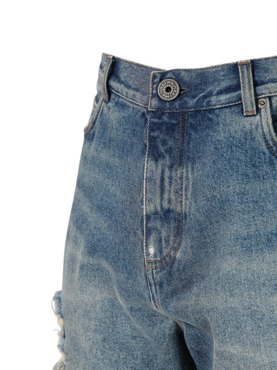 Balmain: Shorts aus Baumwolldenim - Jeans - men_1 | Luisa Via Roma