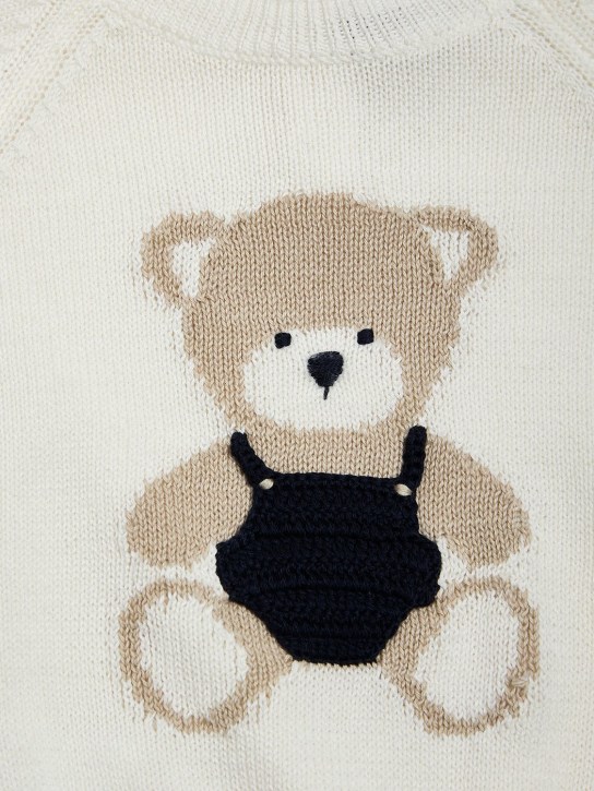 Il Gufo: Suéter de punto de algodón tricot - Off-White - kids-girls_1 | Luisa Via Roma