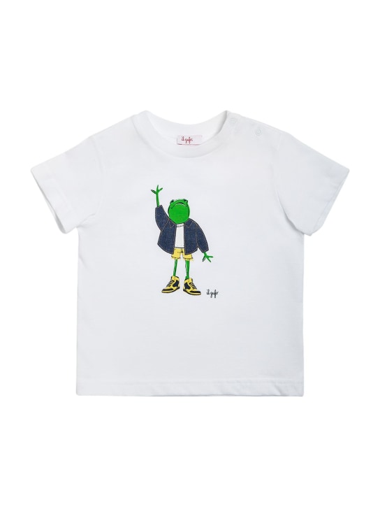 Il Gufo: 프린티드 코튼 저지 티셔츠 - 화이트 - kids-boys_0 | Luisa Via Roma