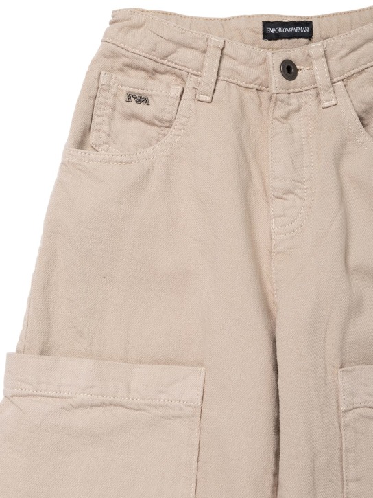 Emporio Armani: Pantalones cargo de algodón - Caqui - kids-boys_1 | Luisa Via Roma