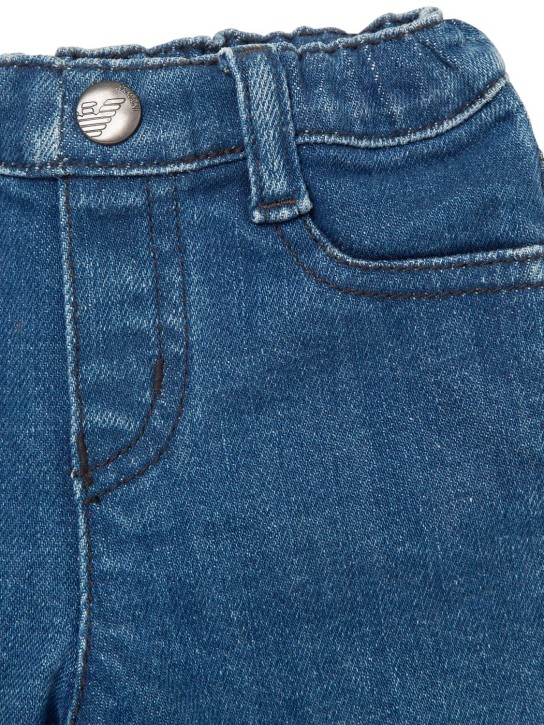 Emporio Armani: Cotton denim Bermuda shorts - Blue - kids-boys_1 | Luisa Via Roma