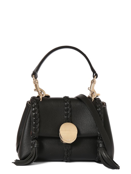 Chloé: Small Penelope leather top handle bag - Black - women_0 | Luisa Via Roma