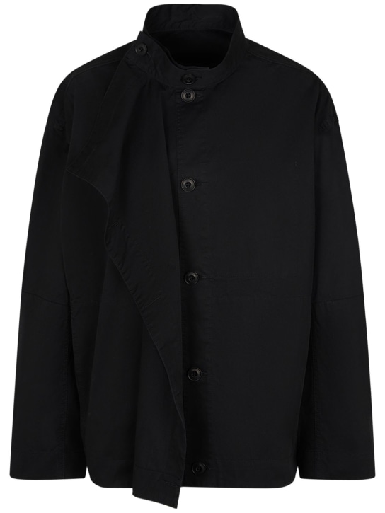 Lemaire: Asymmetrical cotton jacket - Black - women_0 | Luisa Via Roma