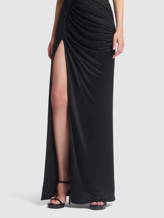 Versace: 115毫米漆皮凉鞋 - 黑色 - women_1 | Luisa Via Roma