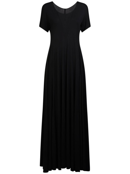 The Row: Pollon jersey long dress - Black - women_0 | Luisa Via Roma