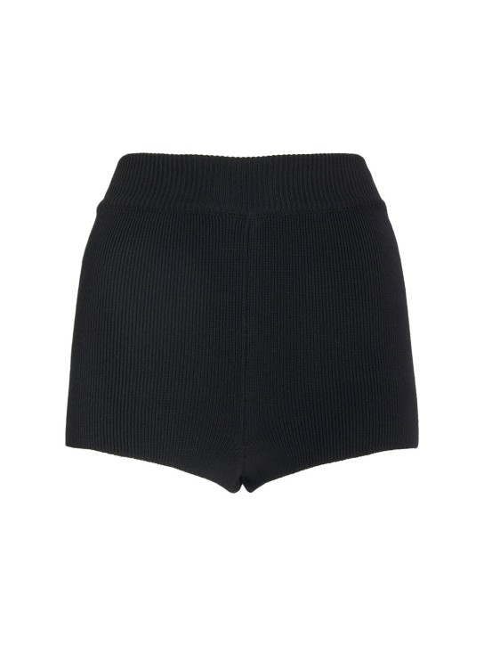 AMI Paris: Shorts de algodón - Negro - women_0 | Luisa Via Roma