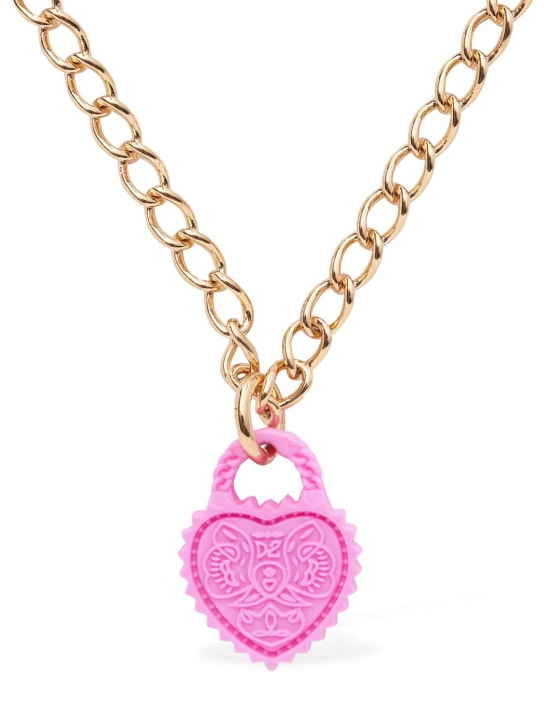 Dsquared2: Doppelte Halskette „Open Your Heart“ - Gold/Pink - women_0 | Luisa Via Roma