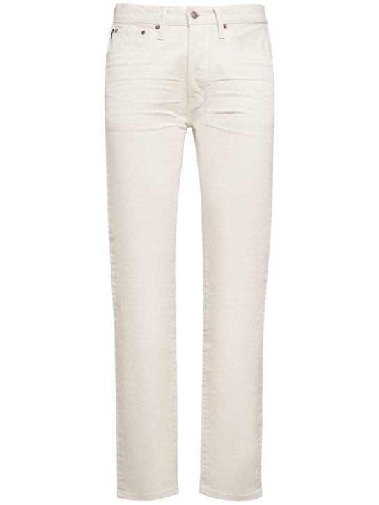 Tom Ford: Standard fit twill denim jeans - Chalk - men_0 | Luisa Via Roma