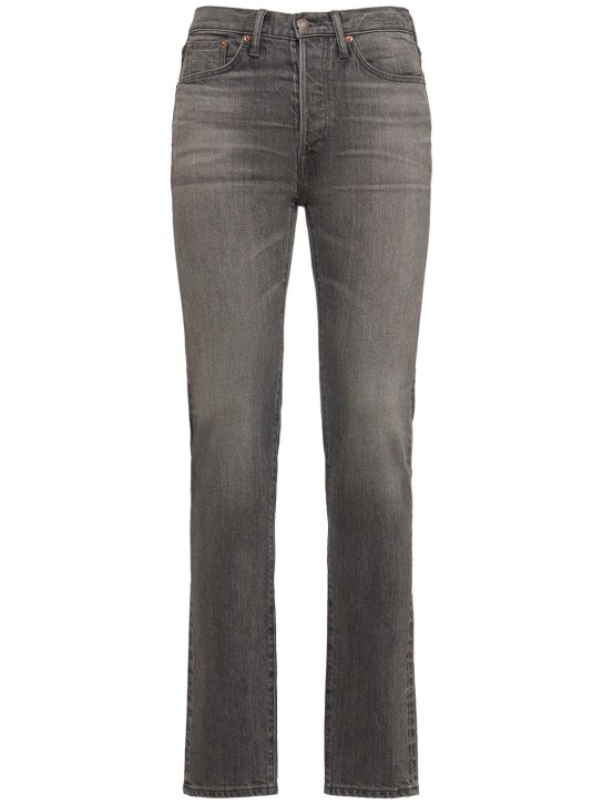 Tom Ford: Regular stretch denim jeans - Grey - men_0 | Luisa Via Roma