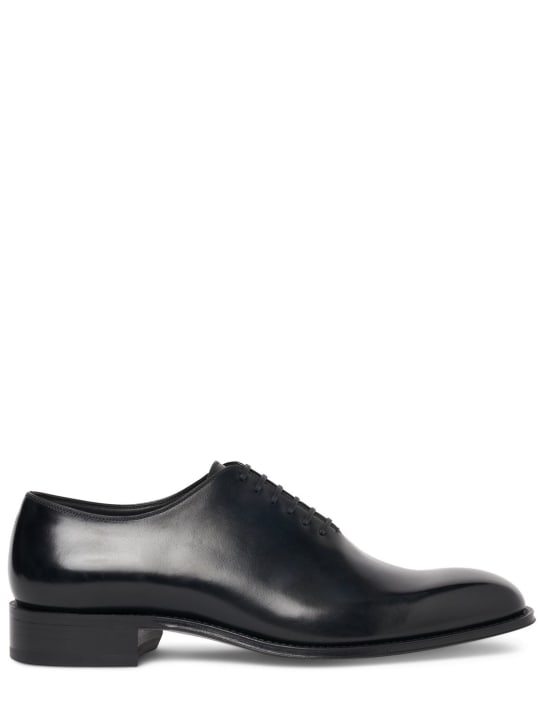 Tom Ford: Zapatos de piel con cordones - Negro - men_0 | Luisa Via Roma
