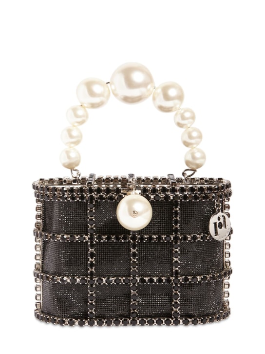 Rosantica: Holli Bling top handle bag w/crystals - Black - women_0 | Luisa Via Roma