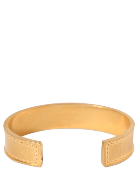 Balmain: Signature tubular brass bracelet - Gold - men_1 | Luisa Via Roma