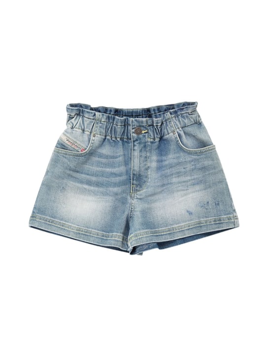 Diesel Kids: Cotton denim shorts - Light Blue - kids-girls_0 | Luisa Via Roma