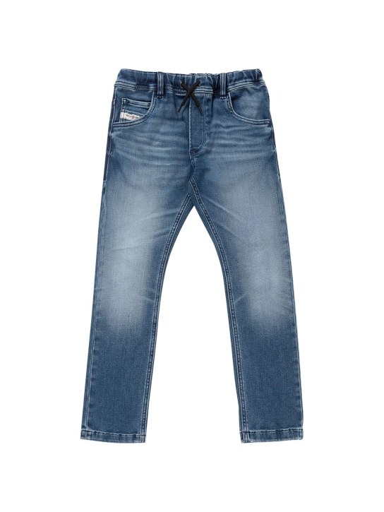 Diesel Kids: Jeans in denim di cotone stretch - Blu Scuro - kids-boys_0 | Luisa Via Roma