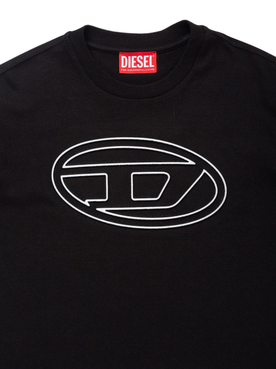 Diesel Kids: Cotton logo t-shirt - Black - kids-boys_1 | Luisa Via Roma