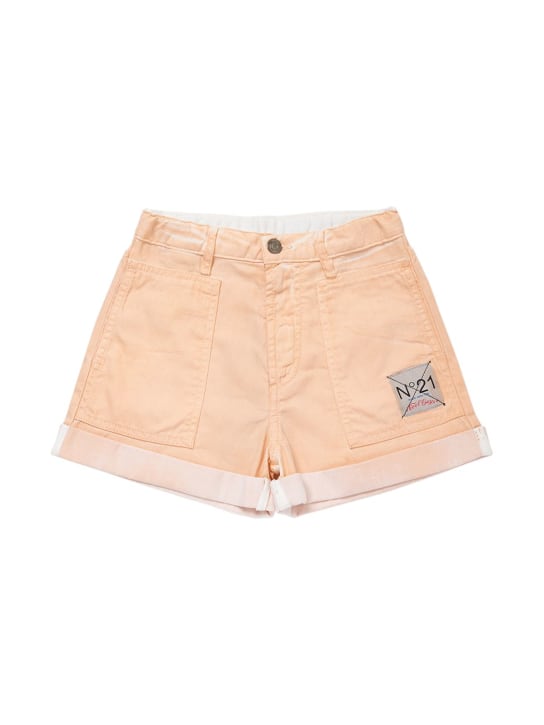 N°21: Cotton shorts - Pink - kids-girls_0 | Luisa Via Roma