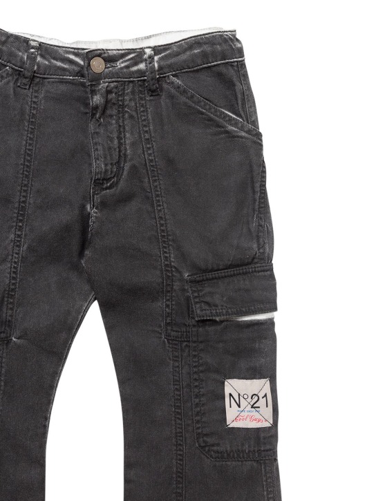 N°21: Cotton cargo pants - Black - kids-girls_1 | Luisa Via Roma
