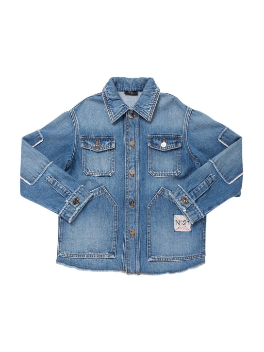 N°21: Cotton denim jacket - Blue - kids-boys_0 | Luisa Via Roma