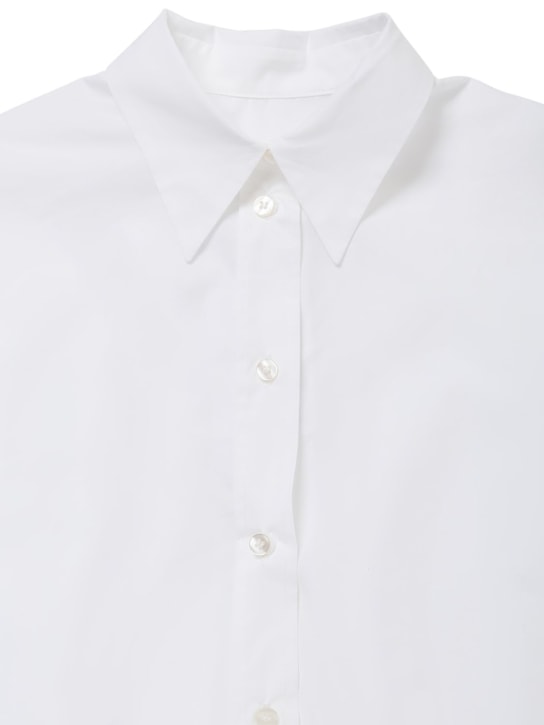 MM6 Maison Margiela: Cotton poplin shirt - White - kids-girls_1 | Luisa Via Roma