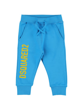 Dsquared2: Pantalones deportivos de algodón estampados - Azul Claro - kids-boys_0 | Luisa Via Roma