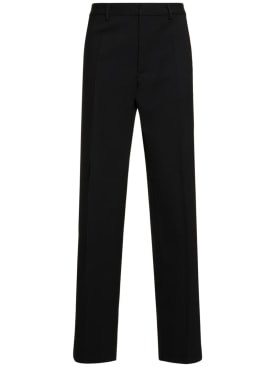 Dsquared2: Relaxed stretch wool pants - Black - men_0 | Luisa Via Roma