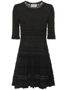 Marant Etoile: Vestido corto Fauve de algodón crochet - Negro - women_0 | Luisa Via Roma