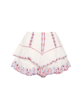 Marant Etoile: Jocadia ruffled cotton mini skirt - White - women_0 | Luisa Via Roma
