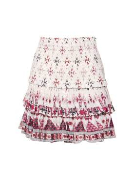 Marant Etoile: Naomi printed ruffled mini skirt - White/Multi - women_0 | Luisa Via Roma