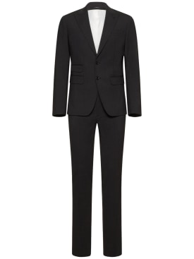 Dsquared2: London stretch wool suit - Dark Grey - men_0 | Luisa Via Roma