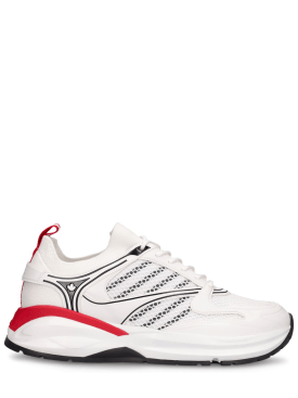 Dsquared2: Dash low top sneakers - White/Red - men_0 | Luisa Via Roma