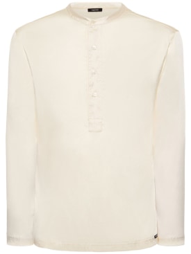 Tom Ford: Silk pajama shirt - Ivory - men_0 | Luisa Via Roma