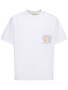 Honor the Gift: T-shirt en jersey avec poche fleurie B-Summer - Blanc - men_0 | Luisa Via Roma