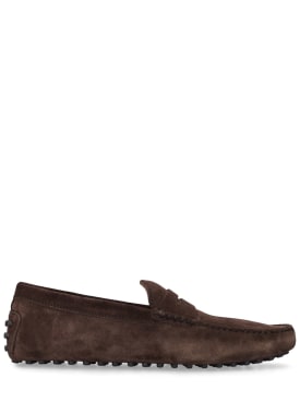 Tod's: New suede loafers - Café Oscuro - men_0 | Luisa Via Roma