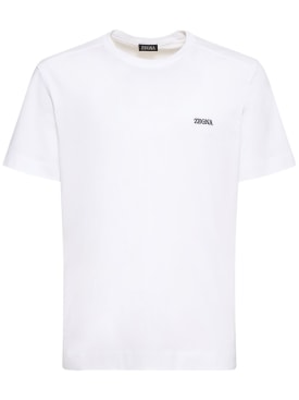 Zegna: Camiseta manga corta - Blanco - men_0 | Luisa Via Roma
