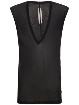 Rick Owens: Camiseta de algodón jersey  transparente - Negro - men_0 | Luisa Via Roma
