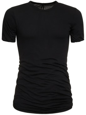 Rick Owens: Double short sleeved t-shirt - Black - men_0 | Luisa Via Roma