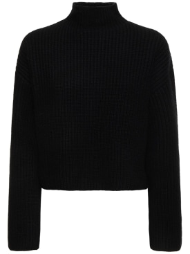 Loulou Studio: Faro high neck cashmere sweater - Black - women_0 | Luisa Via Roma