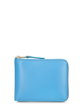 Comme des Garçons Wallet: Leather zip wallet - Blue - men_0 | Luisa Via Roma
