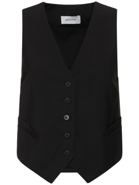 Matteau: Tailored wool blend waistcoat - Black - women_0 | Luisa Via Roma