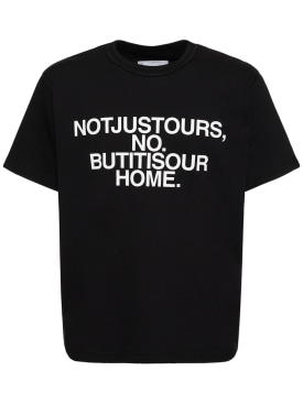 Sacai: T-shirt en coton - Noir - men_0 | Luisa Via Roma
